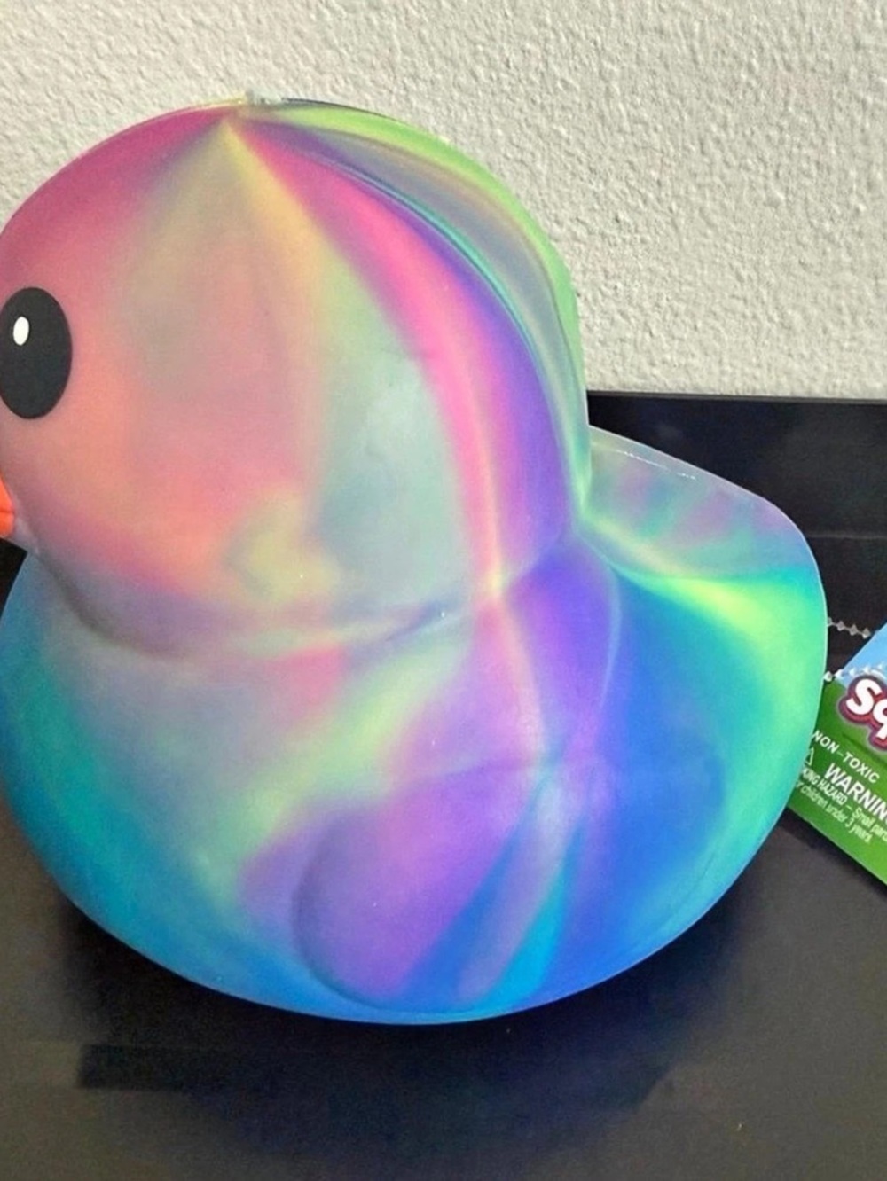 Jumbo XL Squishy Squeeze-A-Toy Rainbow Duck Squishy NWT